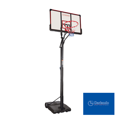 GARLANDO Tabellone basket acciaio con colonna e base dotata di ruote