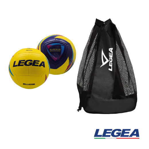 LEGEA Set 10 palloni calcio Superior Adventure + borsa portapalloni misura 5